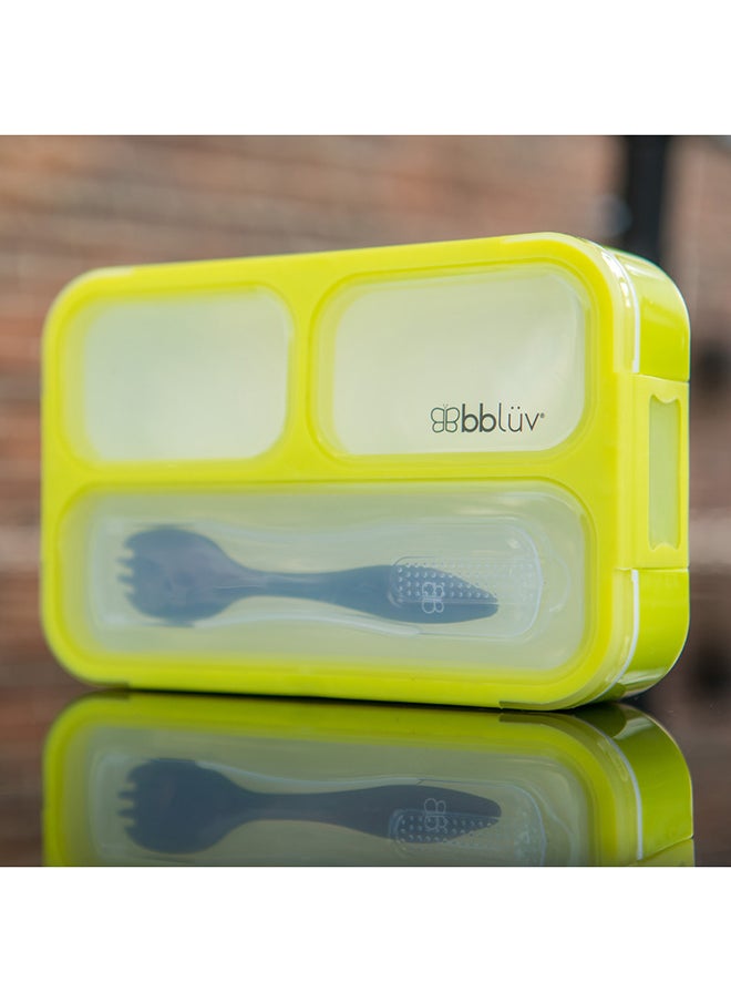bbluv bblüv Bentö Sealed Lunchbox with Spork – Leak-Proof, Airtight, 3 Compartments, Dishwasher & Microwave Safe, BPA-Free, Portable Kids Food Container (3M+)  - Image 3