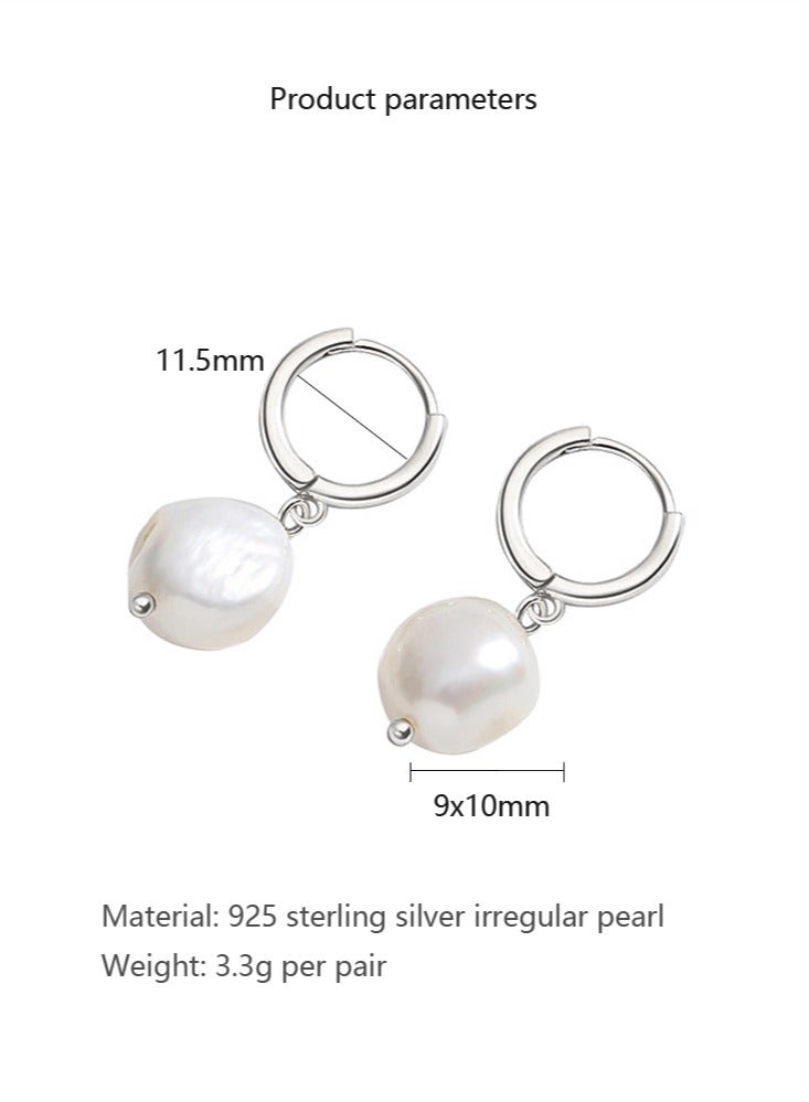 جيوان 925 الفضة الاسترليني أقراط اللؤلؤ لمنع الحساسية - Image 4