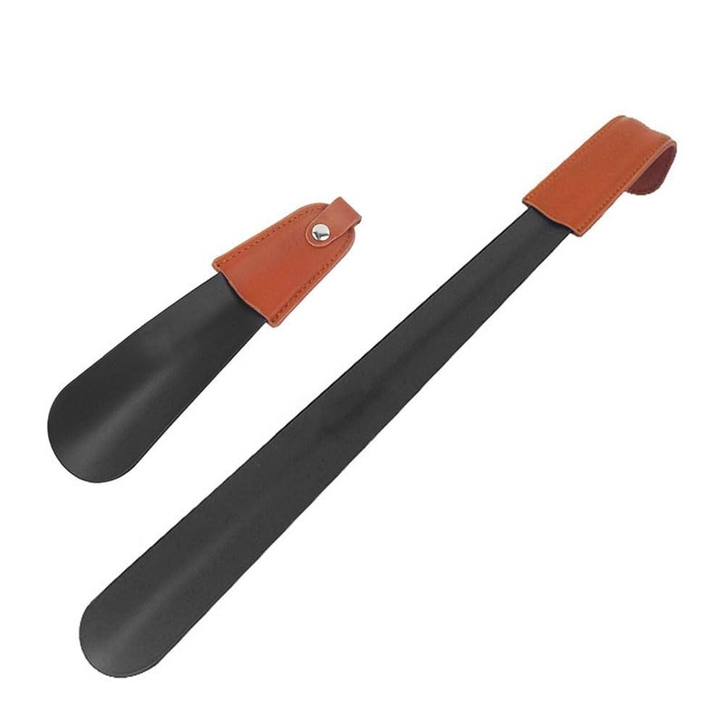 Bukela Defsedar 2 Pcs Metal Shoe Horn, for Seniors Men Women, Small Shoe Spoon Boot Horn Travel Shoe Horn Shoe Helper for Kids, 42CM - Image 1