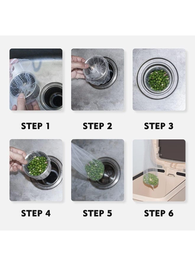 Disposable Sink Strainer Mesh Bag for Kitchen-200 Pcs, Norlitec Sink Strainer Mesh Bags for Kitchen Bathroom Balcony, Premium Disposable Anti-Clogging Sink Strainer Bags for all Home Sink Strainers  - Image 4