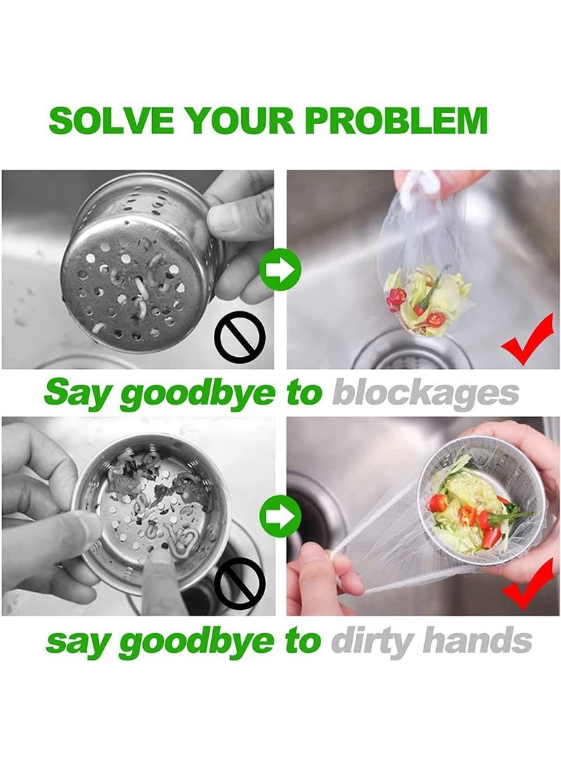 Disposable Sink Strainer Mesh Bag for Kitchen-200 Pcs, Norlitec Sink Strainer Mesh Bags for Kitchen Bathroom Balcony, Premium Disposable Anti-Clogging Sink Strainer Bags for all Home Sink Strainers  - Image 2
