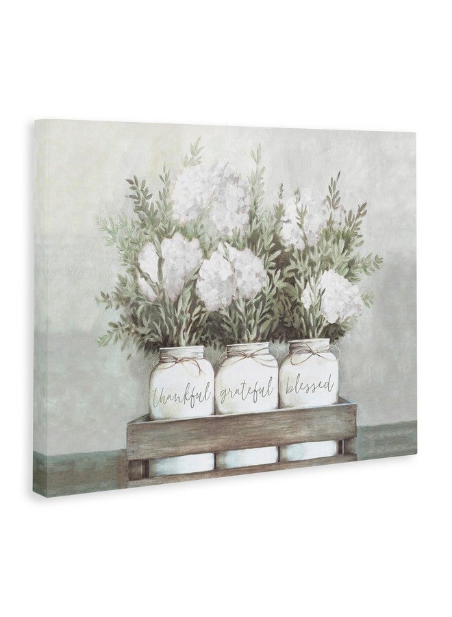 Stupell Industries Stupell Industries Pristine Hydrangea Bouquets Thankful Grateful Blessed Sentiment Canvas Wall Art Design by Dogwood Portfolio  - Image 3