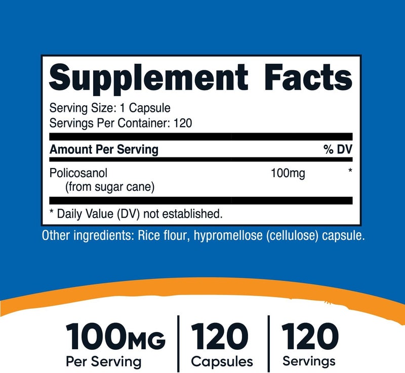 Nutricost Policosanol 100mg 120 Capsules  Gluten Free NonGMO and Vegetarian Friendly - Image 2