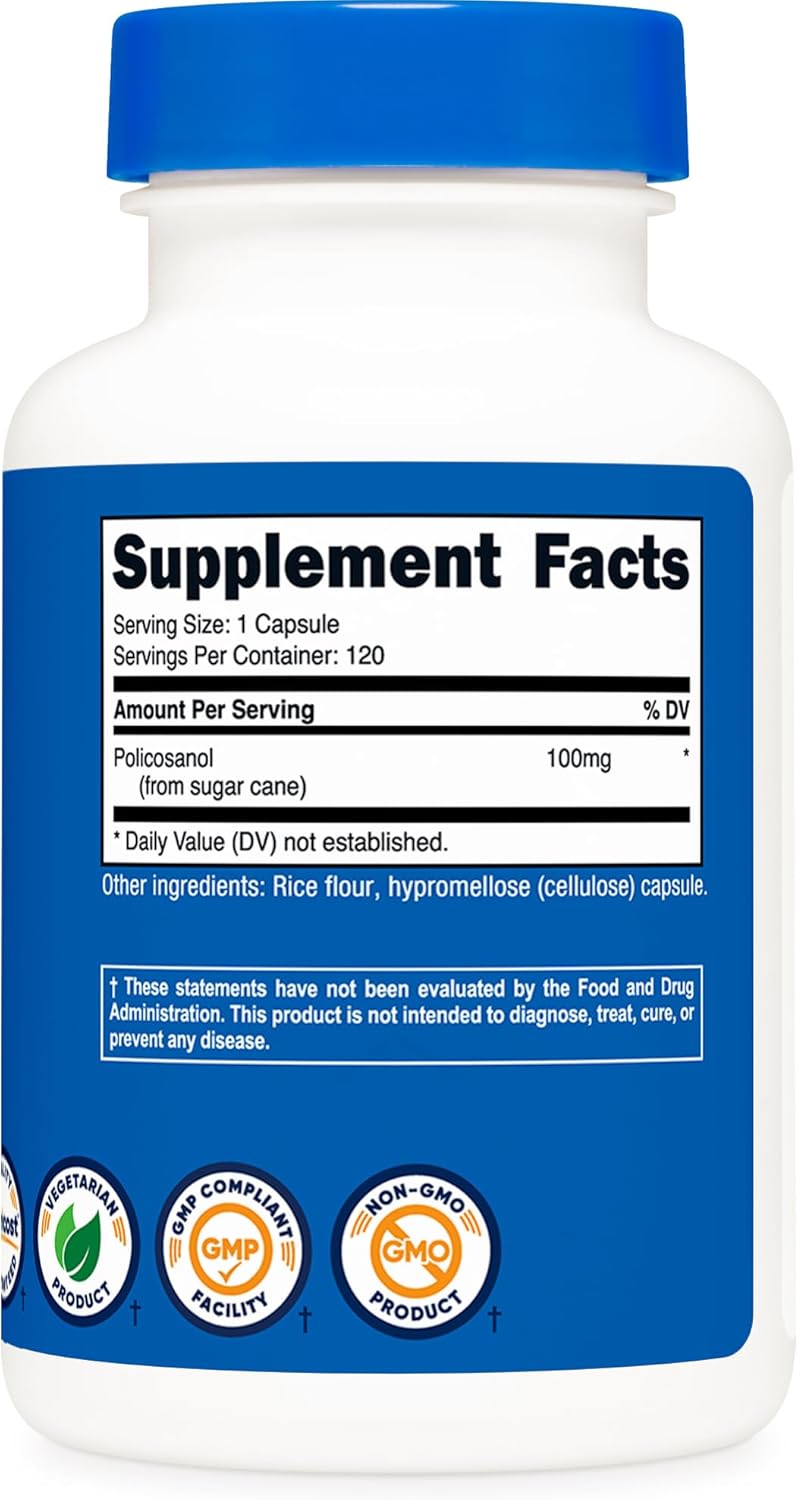 Nutricost Policosanol 100mg 120 Capsules  Gluten Free NonGMO and Vegetarian Friendly - Image 5