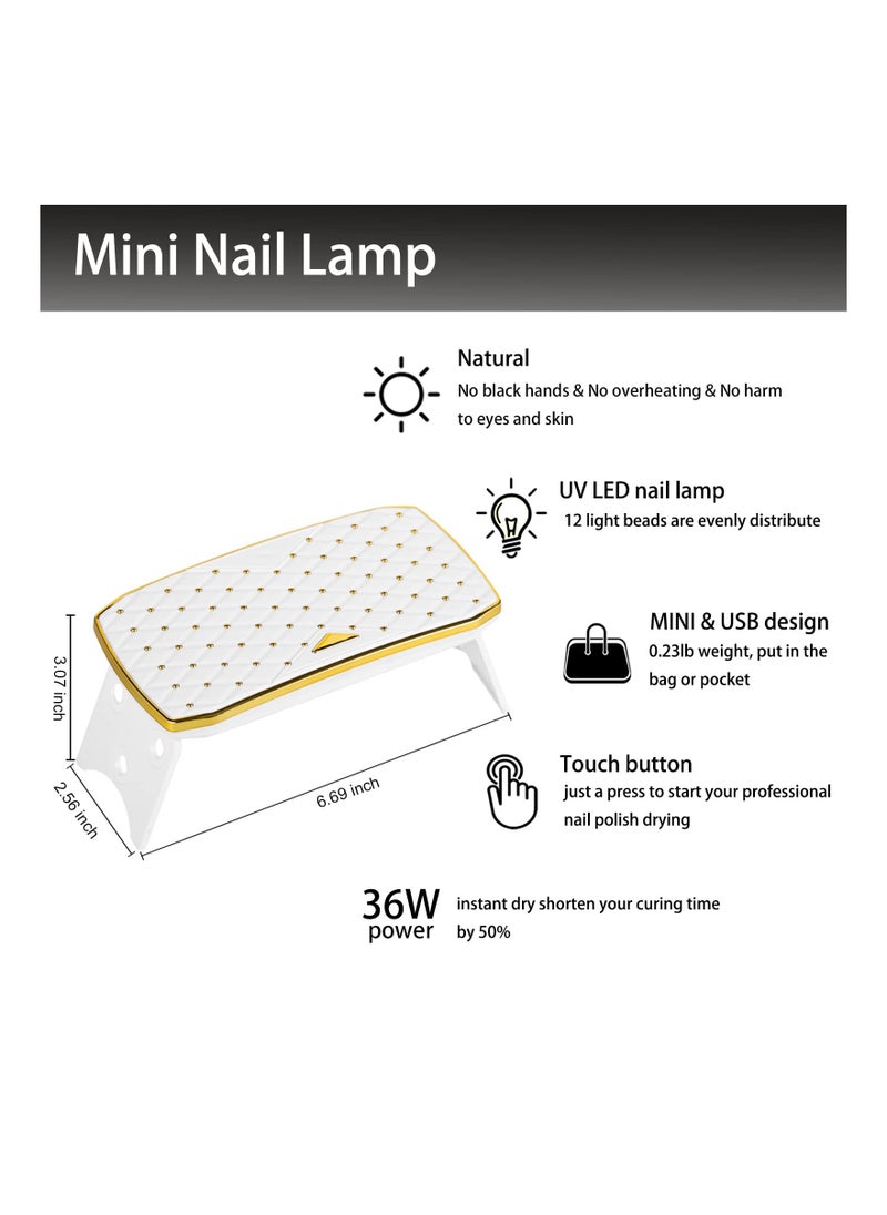 Generic - Fast Drying 36W UV LED Nail Lamp with 12 Beads for Gel Polish Curing Portable Design White - Image 1