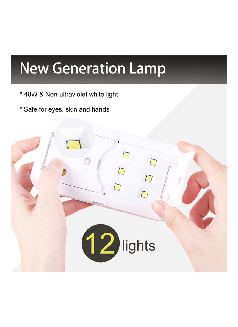 Generic - Fast Drying 36W UV LED Nail Lamp with 12 Beads for Gel Polish Curing Portable Design White - Image 1