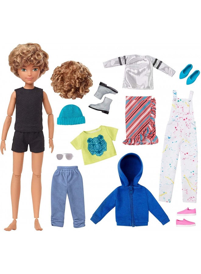 Creatable World Deluxe Character Kit DC-220 Customizable Doll with Blonde Curly Hair, 6 Pieces Doll Clothes, 3 Pairs Shoes and 2 Accessories, Creative Play for All Kids 6 Years Old and Up - Image 2