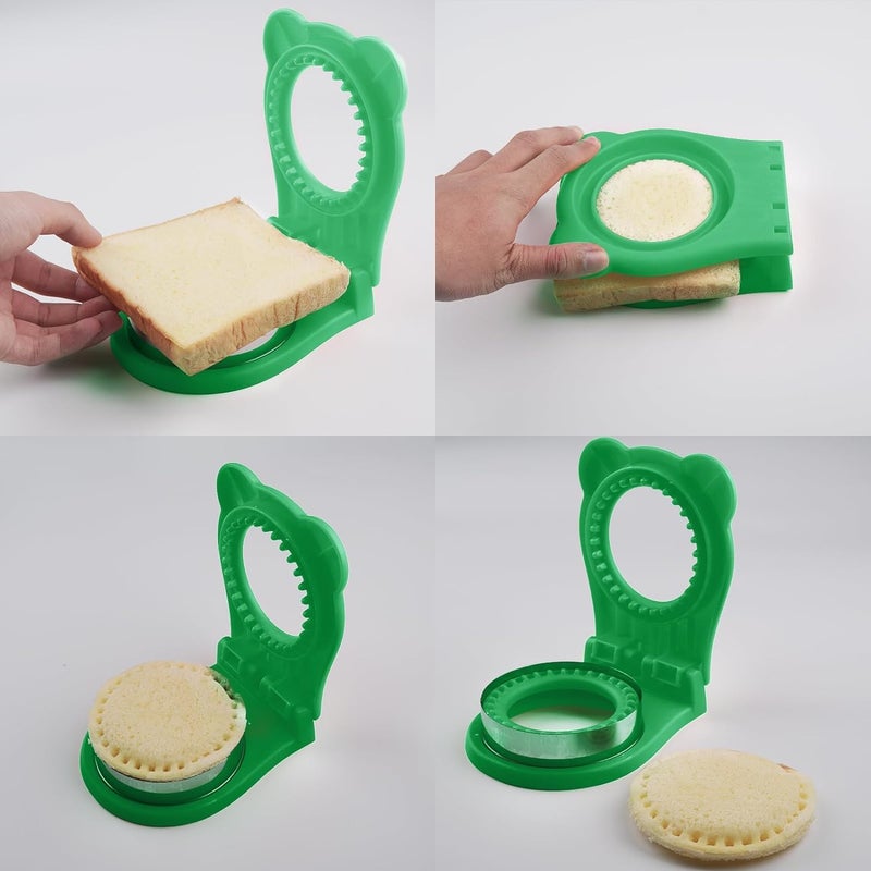 APURK APURK Round Sandwich Cutter Sealer Cookie Pocket Sandwiches Peanut Butter and Jelly Crustless Sandwich Bread Pancake Maker Great for Breakfast Sandwich Maker LunchboxPack of 1 Multicolor  - Image 4