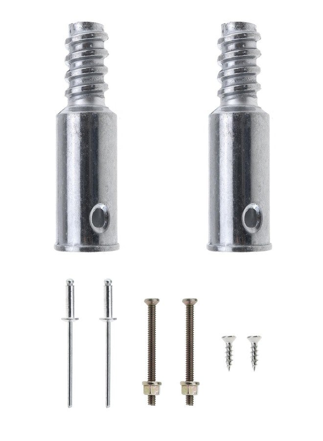 MEETOOT مجموعة إصلاح بديلة للطرف الملولب من MEETOOT، قطعتان، 0.85 بوصة/22 مم، مقبض معدني، قضيب تمديد، محول طرف، فرشاة فضية، تركيب ملولب لقضيب خطاف القارب، فرشاة طلاء، منفضة، وفرشاة سطح السفينة - Image 1