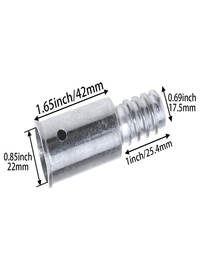 MEETOOT مجموعة إصلاح بديلة للطرف الملولب من MEETOOT، قطعتان، 0.85 بوصة/22 مم، مقبض معدني، قضيب تمديد، محول طرف، فرشاة فضية، تركيب ملولب لقضيب خطاف القارب، فرشاة طلاء، منفضة، وفرشاة سطح السفينة - Image 3