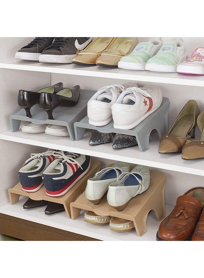 NILKANTH Plastic Shoe Organizer Stand (Pack of 12) | Double Layer Shoe Rack, Shelf for Space Saving Storage | Free-Standing Shoe Holder for Closet & Entryway | Multicolor - Image 3