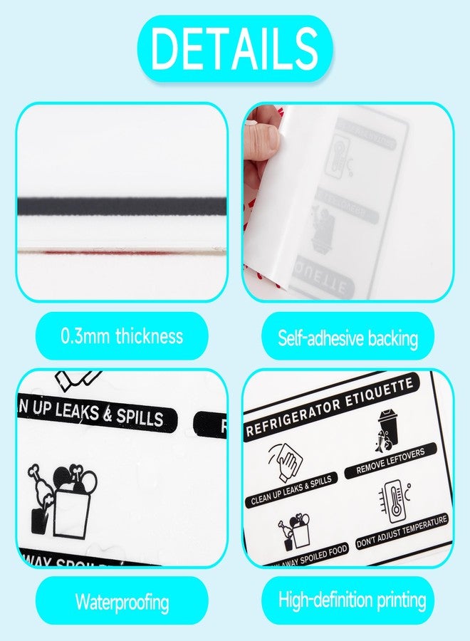 LUHIMO 4PCS Bathroom and Kitchen Rules Sign, Self-adhesive Waterproof Please Clean Up After Yourself Sign Sticker, Essentials for Refrigerator, Microwave, Office Kitchen, Break Room, Home Bathroom - Image 3