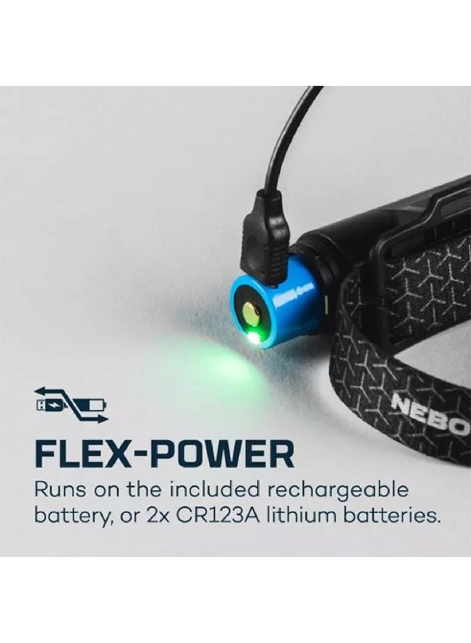 NEBO Einstein 1000 Flex USB Rechargeable Smart Power Control Water Resistance Headlamp Black 7.62 x 5.08 x 12.7 cm 3999928 - Image 2
