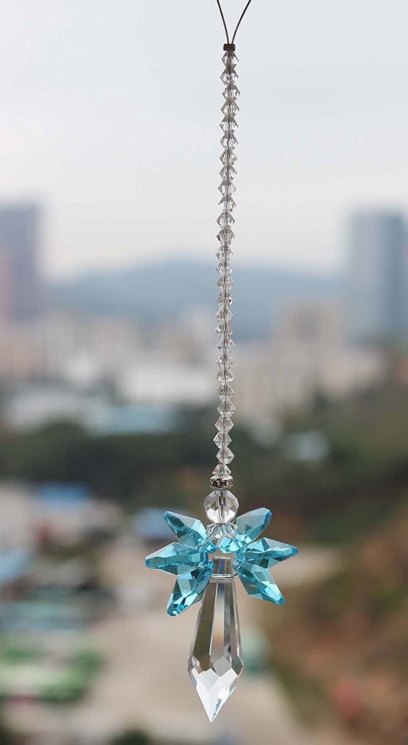 Light Wave Beautiful Sparkling Crystal Rainbow Sun-Catcher Ball Prism Pendant Hanging, Window, Garden, Balcony Hanging Ornament, Car Hanging (Model 18) - Image 1