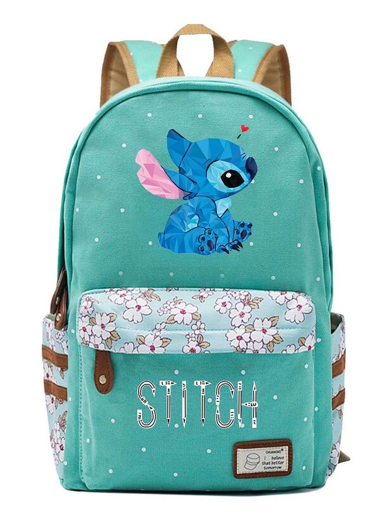 Stitch Printed Youth Casual Woven Strap Backpack