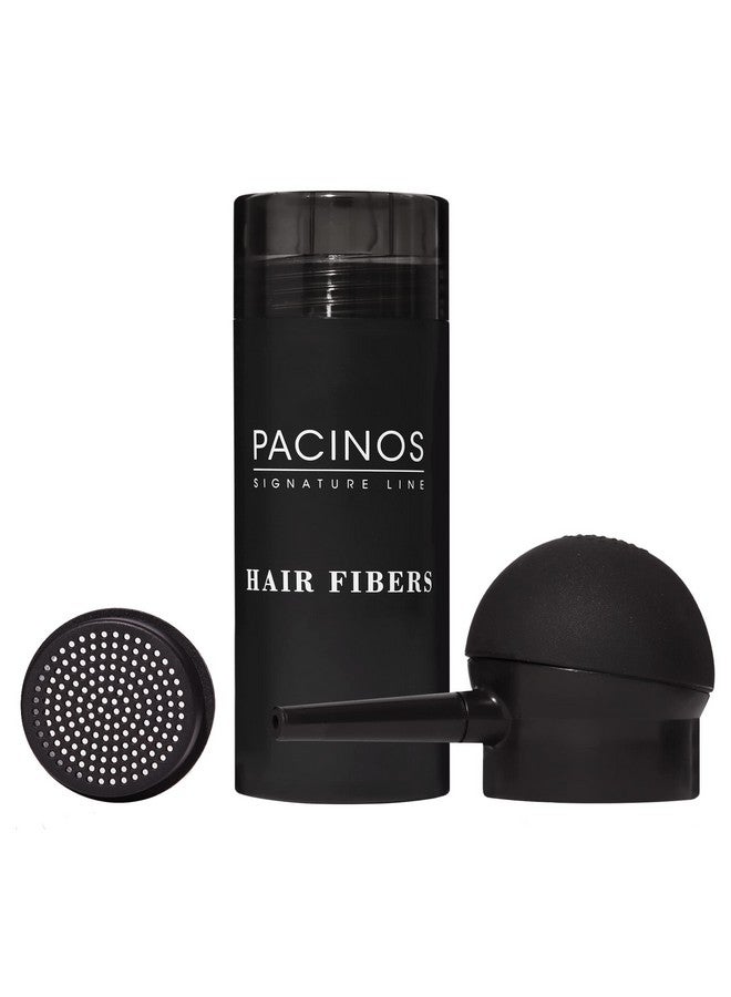 Pacinos Hair Fibers (Black) Thickening Fibers Achieve Fuller Appearance By Concealing Thinning Hair & Bald Spots Includes Applicator Pump Nozzle - Image 1