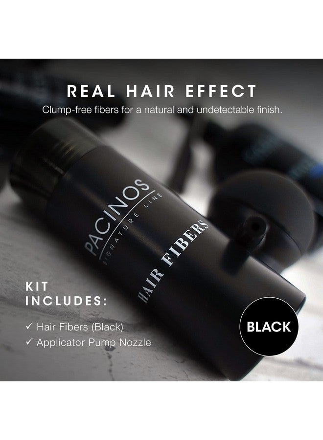 Pacinos Hair Fibers (Black) Thickening Fibers Achieve Fuller Appearance By Concealing Thinning Hair & Bald Spots Includes Applicator Pump Nozzle - Image 5