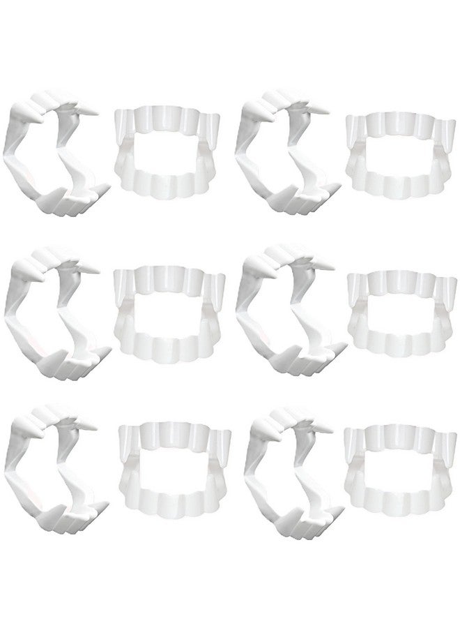Skeleteen White Teeth Vampire Fangs - Sharp Dracula Monster Teeth for Halloween, Party Favors and Supplies - 12 Pack - Image 1