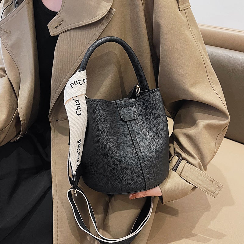 Diy Handmade Bag Homemade Bucket Bag Material Bag Vintage Handbag Soft Pu Stitching Contrast Color Shoulder Messenger Bag For Women - Image 5