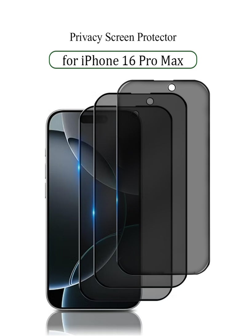 SNBFA 3 Pcs Tempered Glass Compatible with iPhone 16 Pro Max Privacy Screen Protector [Anti-Spy] [Anti-Scratch] [9H Hardness] Tempered Glass for iPhone 16 Pro Max 6.9-Inch - Image 1