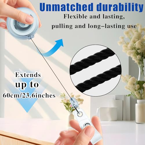 KAKAMINA 30 Pack Frosted Retractable Badge Reels with 24" Cord, ID Badge Holders Clips for Work, Office, Hospital, Events (Frosted Transparent) - Image 3