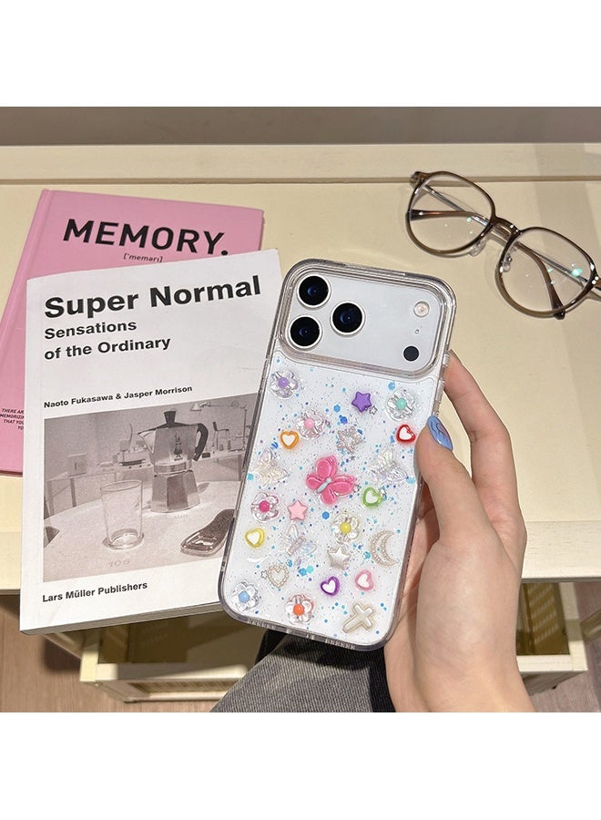 Wffo Compatible for iPhone 17 Pro Max Case - 3D Flower World Phone Case - CCartoon Butterfly Design Phone Case - Fresh Summer Theme Phone Case - Anti-Slip Shockproof Case - Image 3