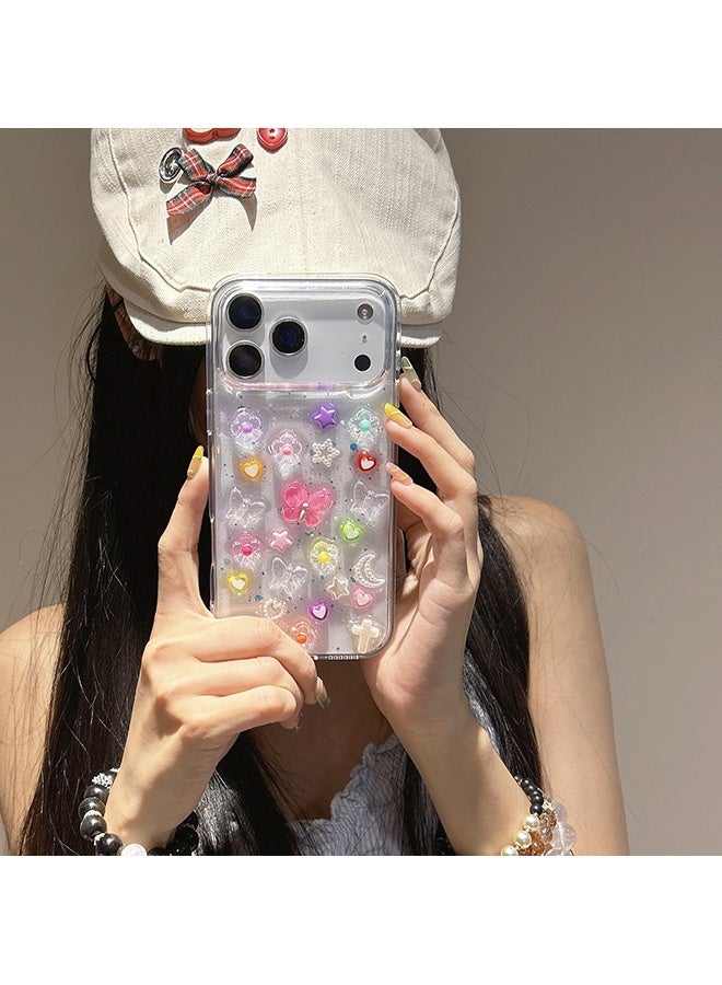 Wffo Compatible for iPhone 17 Pro Max Case - 3D Flower World Phone Case - CCartoon Butterfly Design Phone Case - Fresh Summer Theme Phone Case - Anti-Slip Shockproof Case - Image 5