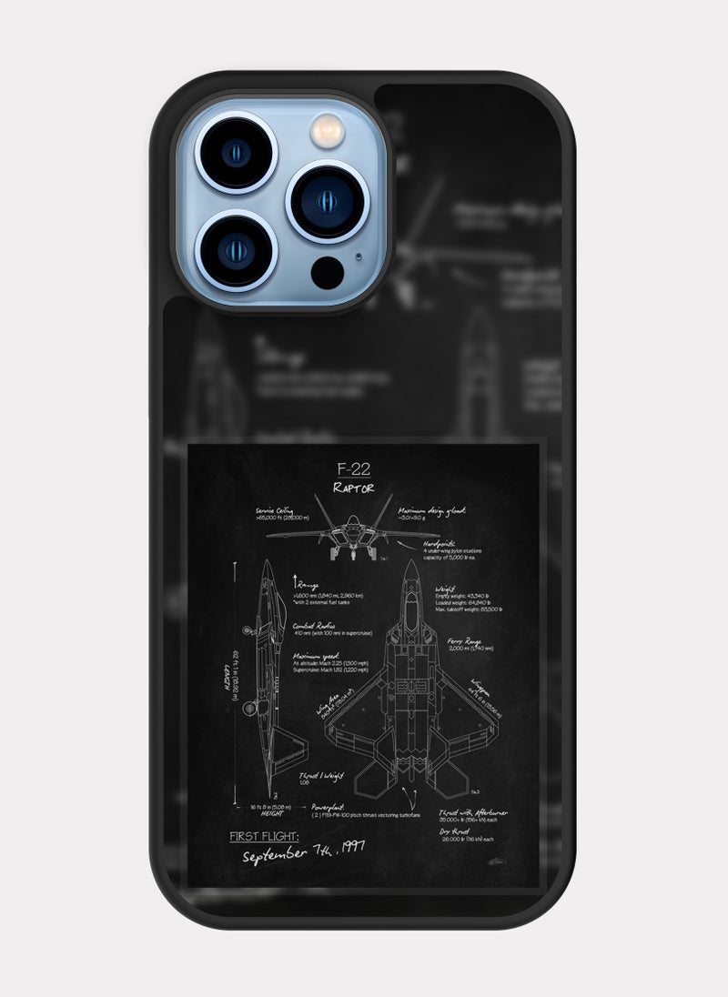 PXLAAT iPhone 13 Pro Max case cover F-22 Raptor Diagram - Image 1
