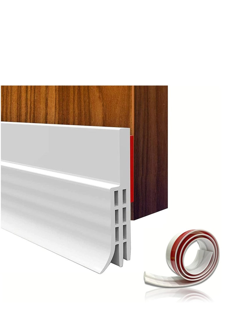 Generic Door Seal Strip for Blocking Bugs, Air, Dust - Self Adhesive, Silicone Door Draft Stoppers for Bottom of Door - Soundproof, Weather Stripping - Under the Door Draft Guard - 1 Meter -White  - Image 3