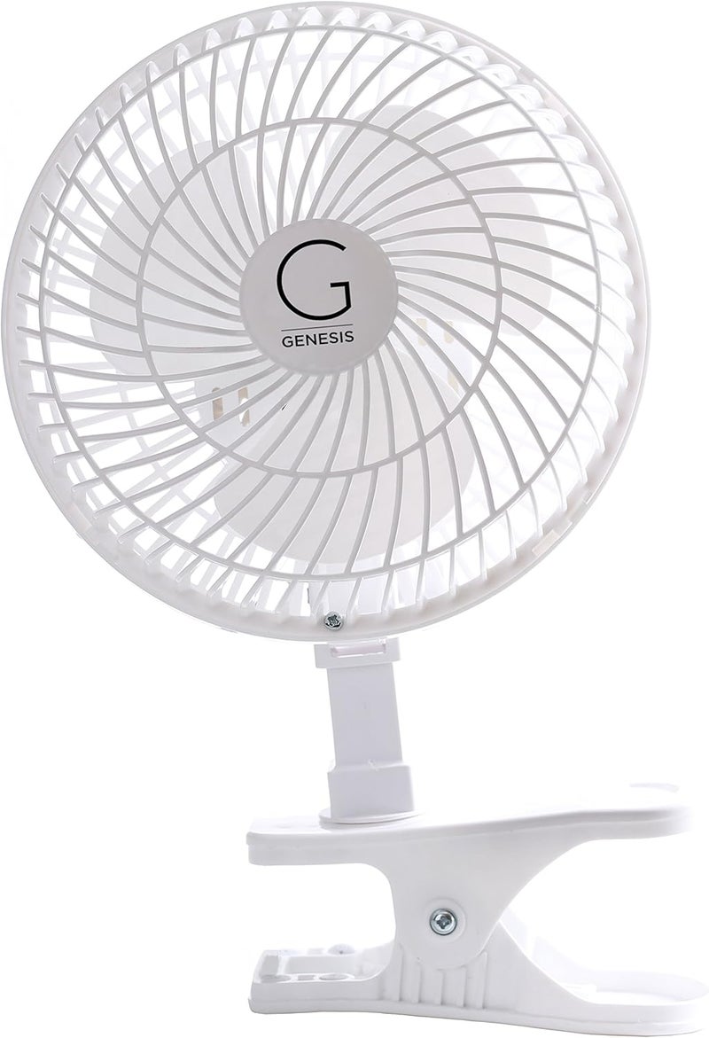 GENESIS 6-Inch Clip Convertible Table-Top & Clip Fan Two Quiet Speeds - Ideal For The Home, Office, Dorm, More Off White - Image 3