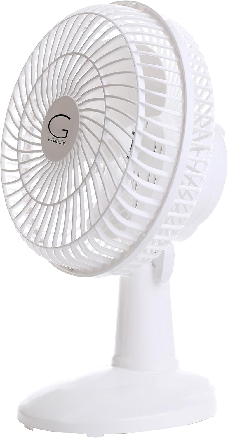 GENESIS 6-Inch Clip Convertible Table-Top & Clip Fan Two Quiet Speeds - Ideal For The Home, Office, Dorm, More Off White - Image 2