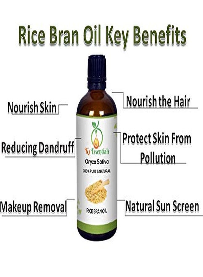 Ks Essentials 100% Pure Rice Bran Oil (Oryza Sativa) Natural & Undiluted Cold Pressed (10ml) Each - Image 4