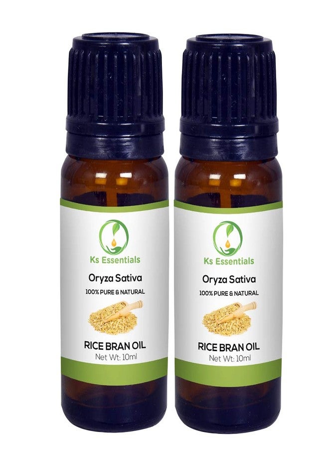 Ks Essentials 100% Pure Rice Bran Oil (Oryza Sativa) Natural & Undiluted Cold Pressed (10ml) Each - Image 2