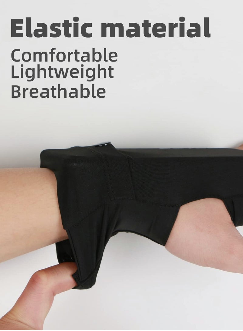 SOLARAE Portable Wrist Bag, Cell Phone Arm Bands with Reflective Logo, Non-Slip Knitted Cloth, Glove Bag Phone Strap Armband, for Running, Walking, Hiking, and Cycling - Black - Image 3