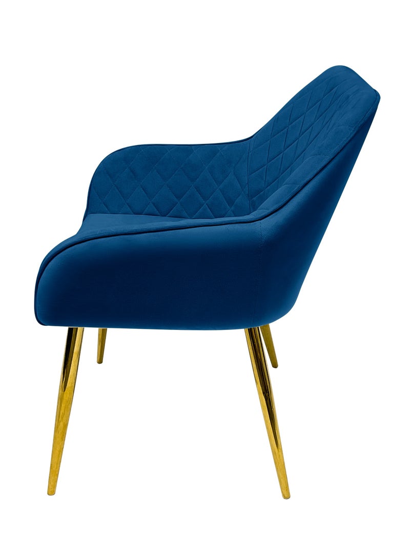 MAPLE HOME DECORATION Maple Home Velvet Accent Arm Dining Chair With Gold Metal Legs Kitchen Living Room Furniture  - Image 2