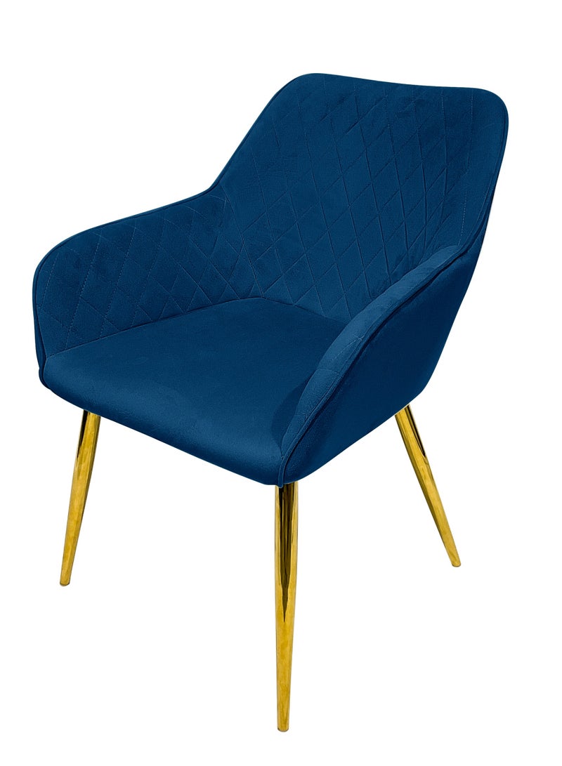 MAPLE HOME DECORATION Maple Home Velvet Accent Arm Dining Chair With Gold Metal Legs Kitchen Living Room Furniture  - Image 1