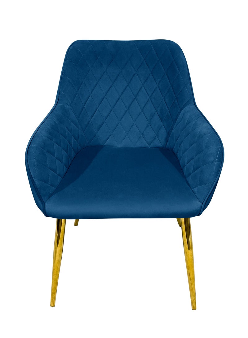 MAPLE HOME DECORATION Maple Home Velvet Accent Arm Dining Chair With Gold Metal Legs Kitchen Living Room Furniture  - Image 3