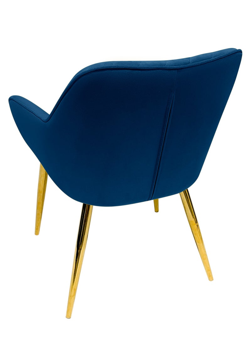 MAPLE HOME DECORATION Maple Home Velvet Accent Arm Dining Chair With Gold Metal Legs Kitchen Living Room Furniture  - Image 5