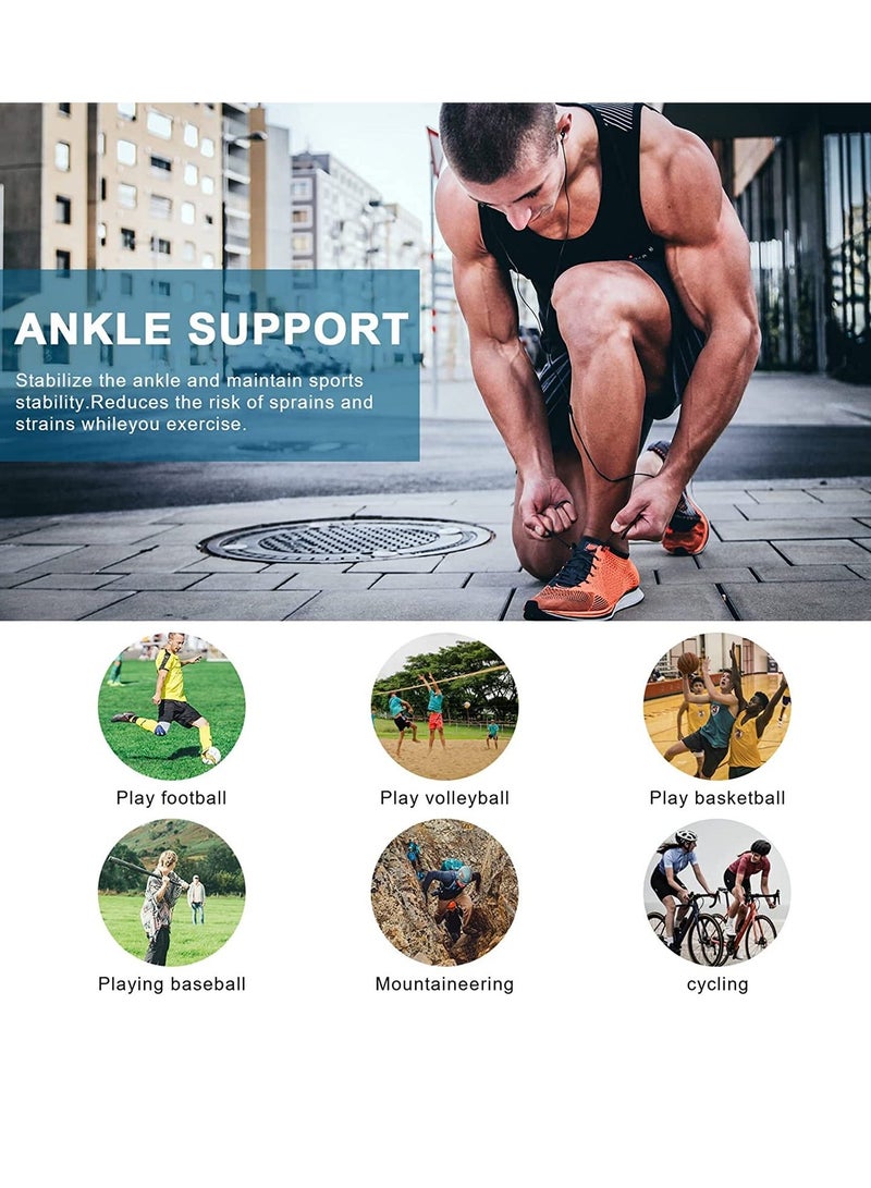Y&D Ankle Brace Compression Sleeve Adjustable Support for Men Women Breathable w/Ankle Strap Sprained Swelling Relief Pain Plantar Fasciitis (XL-(1pair))  - Image 5