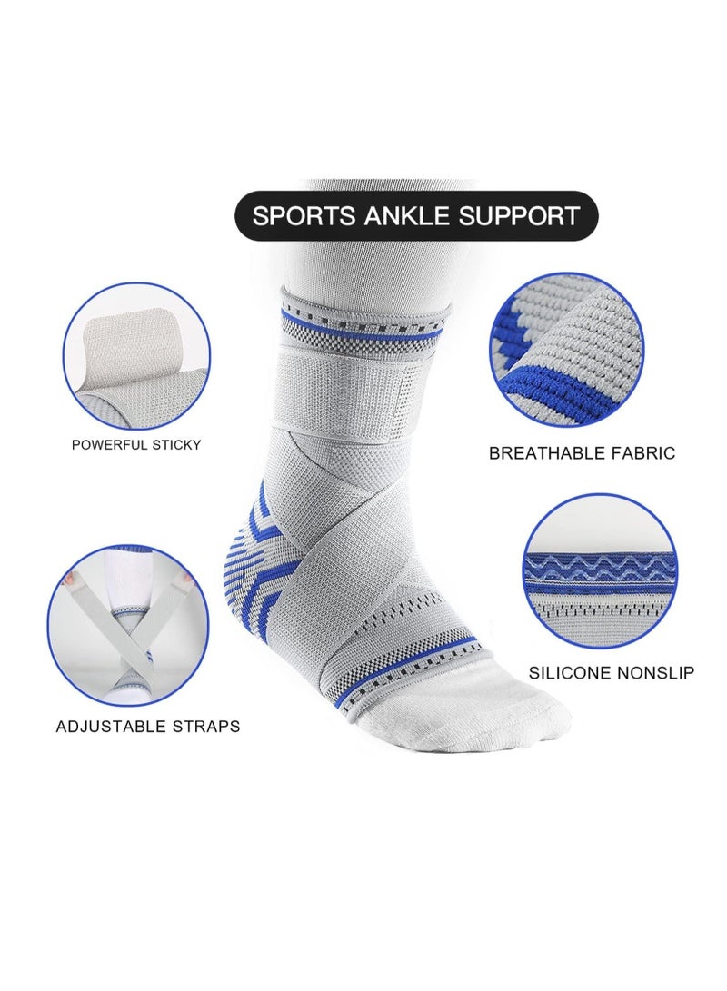 Y&D Ankle Brace Compression Sleeve Adjustable Support for Men Women Breathable w/Ankle Strap Sprained Swelling Relief Pain Plantar Fasciitis (XL-(1pair))  - Image 3
