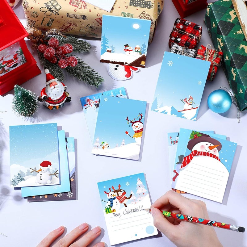 Zhehao 24 Pcs Christmas Winter Theme Notepads Holiday Notepads for Women Snowman Note Paper Christmas Notepad Funny Memo Pads Xmas Memo and Scratch Pads for Home School Office GiftsCute Pattern - Image 5