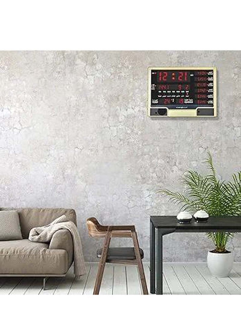 Muslim Islamic prayer clock with remote praying azan alarm wall world time function mosque clock.  - Image 5