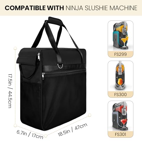 LOLLIDO Portable Carrying Bag for Ninja Slushi Machine FS300FS301 Dustproof Cover Slushie Machine Accessories Travel Bag for SLUSHi Frozen Drink Maker FrontOpening Black - Image 3