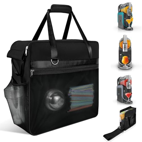 LOLLIDO Portable Carrying Bag for Ninja Slushi Machine FS300FS301 Dustproof Cover Slushie Machine Accessories Travel Bag for SLUSHi Frozen Drink Maker FrontOpening Black - Image 1