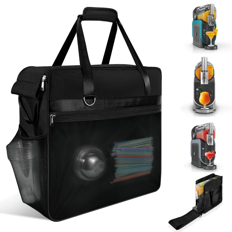 LOLLIDO Portable Carrying Bag for Ninja Slushi Machine FS300FS301 Dustproof Cover Slushie Machine Accessories Travel Bag for SLUSHi Frozen Drink Maker FrontOpening Black - Image 2