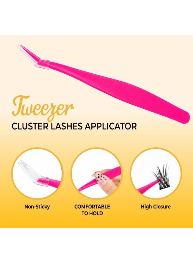 NIKITA.VIVI Pre Bond Lashes Self Adhesive False Eyelashes Clusters Kit,Lash Clusters 10 Rows European-Style False Eyelashes False Lashes Kit with Tweezers for Beginners, Press On Glueless Individual Lashes DIY Falselashes 90 Pcs 10-16 mm - Image 5