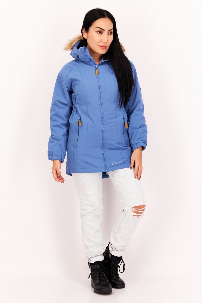 Trespass Women Hooded Long Sleeves Solid Puffer Jacket, Blue - Image 4