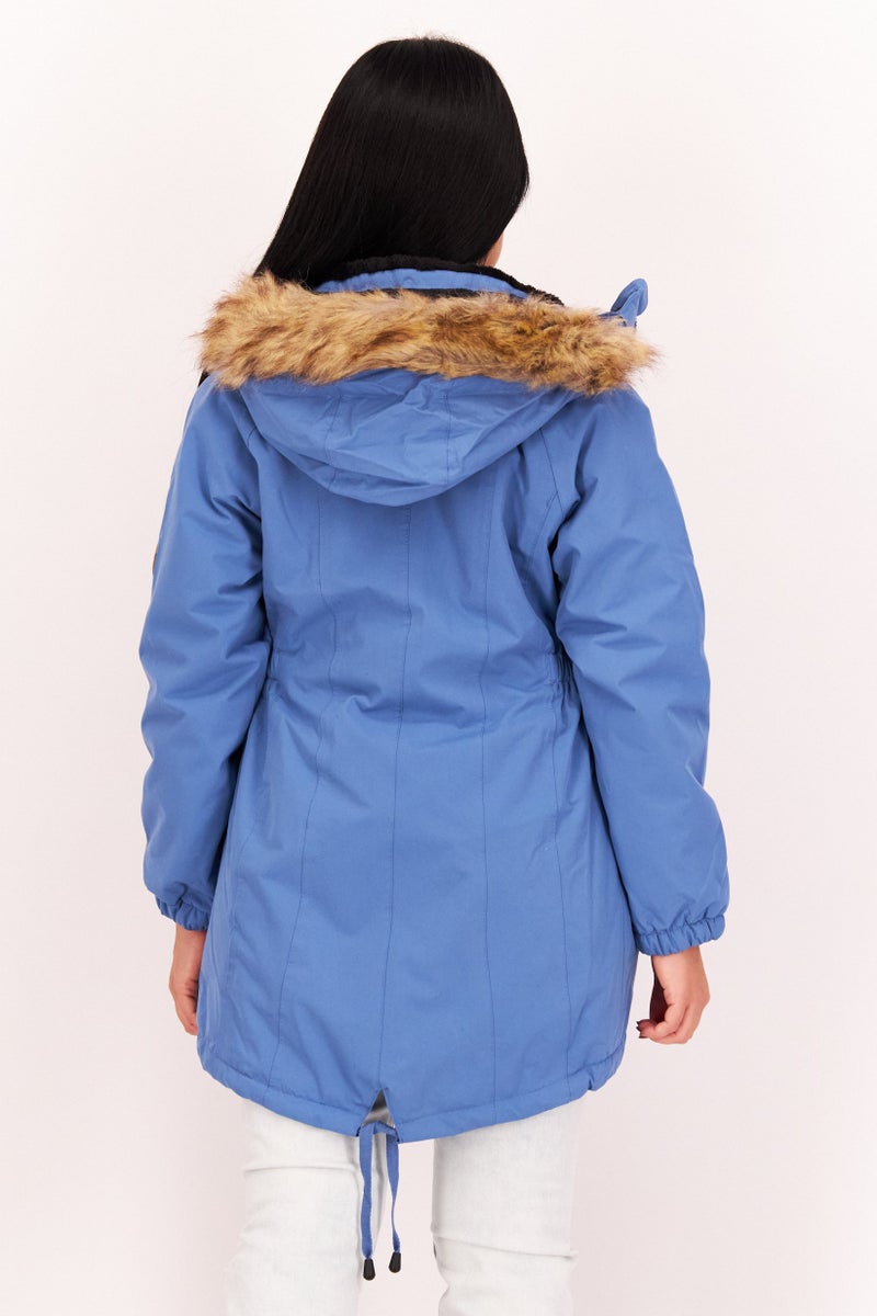 Trespass Women Hooded Long Sleeves Solid Puffer Jacket, Blue - Image 4