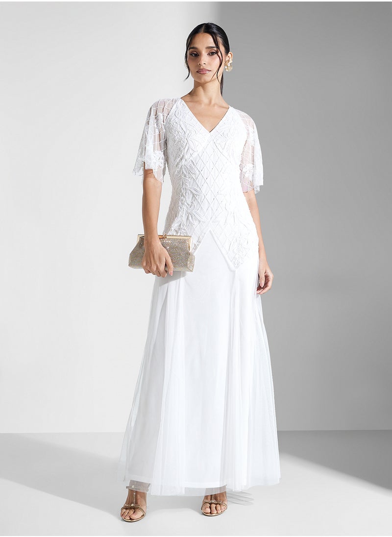 Amelia Rose - V-Neck Maxi Dress - Image 1