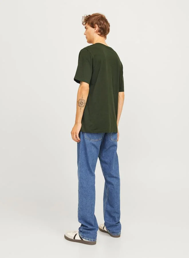 JJ Rebel JJ REBEL Printed Crew Neck Relaxed Fit T-Shirt